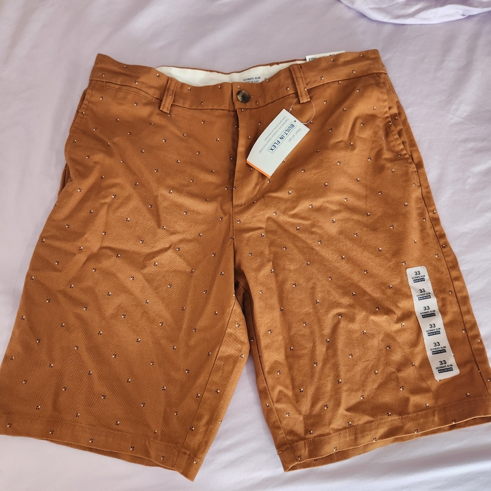 Men's Old Navy Ultimate Slim Brown shorts 33 waist